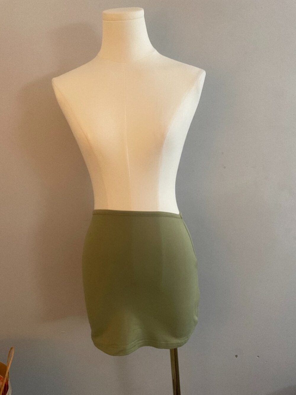 SHEIN Olive Green Mini Skirt Size XS Y2K Casual